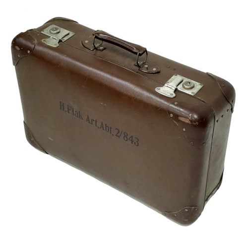 496 - A WW2 German Suitcase with markings from a Flak Artillery Unit.