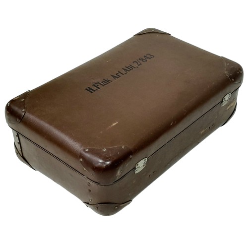 496 - A WW2 German Suitcase with markings from a Flak Artillery Unit.