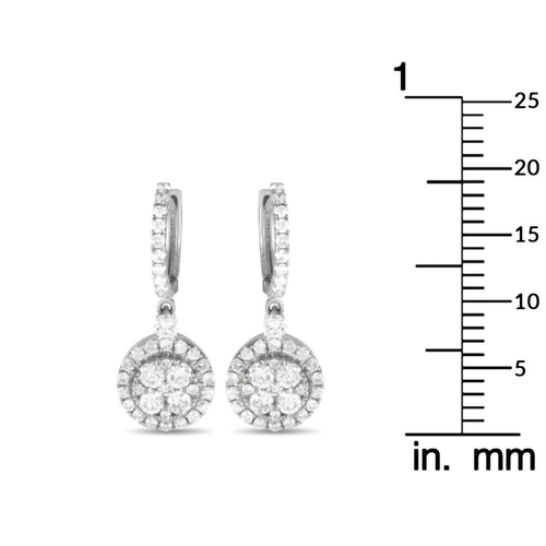 191 - A pair of 18K White Gold 0.89ct Diamond Drop Earrings. Minimalist 18K white gold setting that measur... 