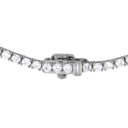 577 - A 14K White Gold 6.01ct Lab-Grown Diamond Tennis Necklace. Features a graceful line of 6.01-carats r... 