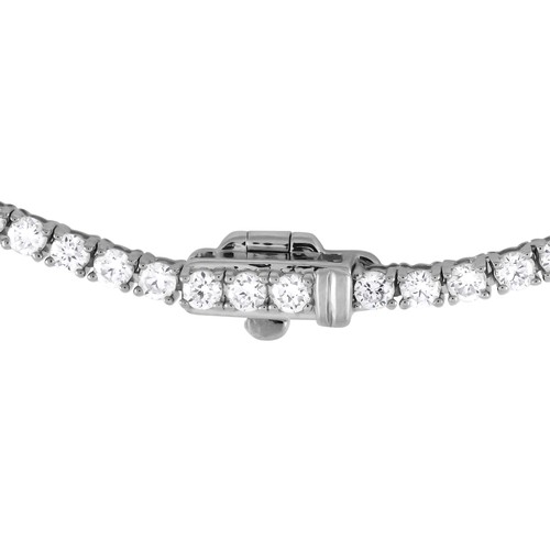 107 - A sparkling 14K White Gold 6.01ct Lab-Grown Diamond Tennis Necklace. Features a graceful line of 6.0... 