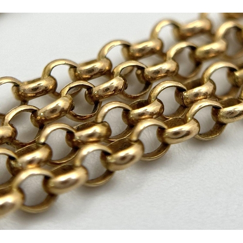 227 - A 38cms 9K GOLD SMALL BELCHER LINK CHAIN .   3.4gms