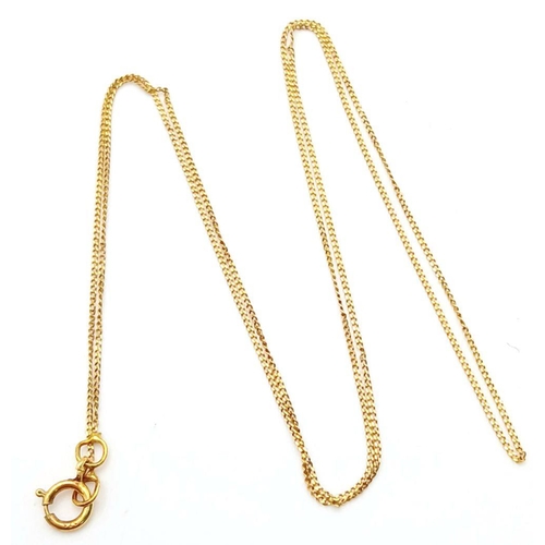 234 - A 9K GOLD VERY FINE 38cms DISAPPEARING NECKLACE .