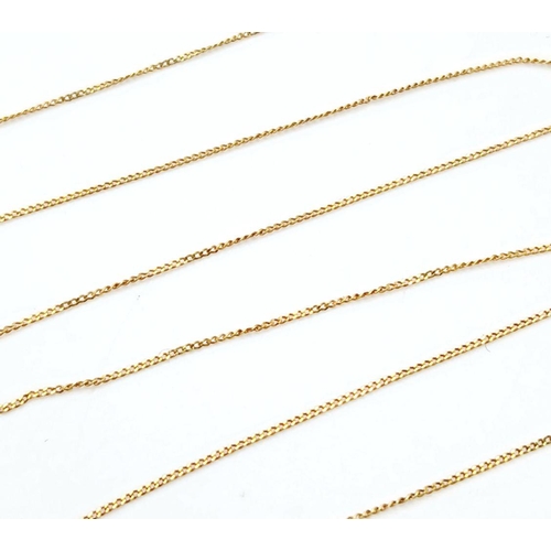 234 - A 9K GOLD VERY FINE 38cms DISAPPEARING NECKLACE .