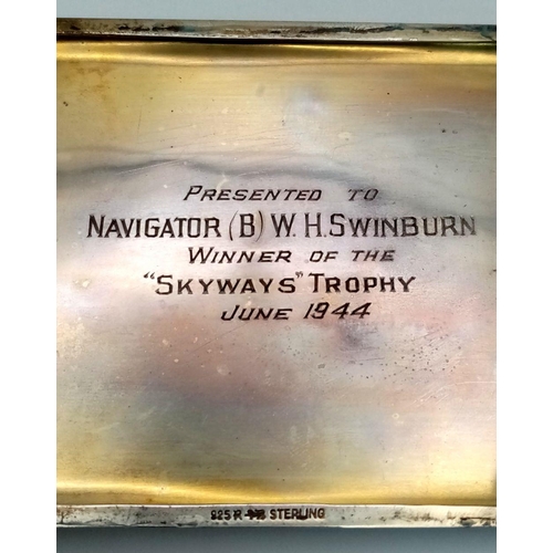 23 - A WW2 No. 9 Air Observer School, St. Johns Cigarette Case. Presented to navigator W.H. Swinburn - Wi... 