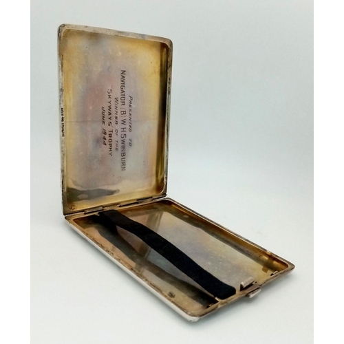 23 - A WW2 No. 9 Air Observer School, St. Johns Cigarette Case. Presented to navigator W.H. Swinburn - Wi... 