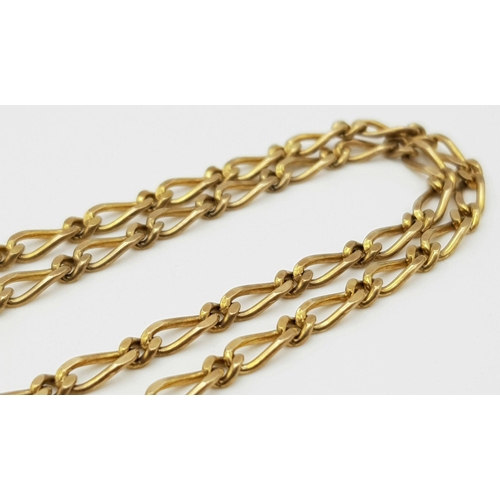 296 - A 9K YELLOW GOLD ELONGATED CURB NECKLACE, 24