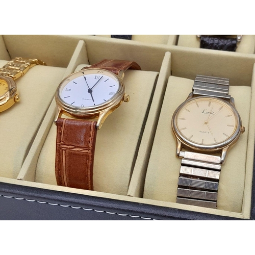 620 - A Ten Watch Display Box Comprising Ten  Ladies and Mens Watches Comprising; 1) Men’s Seiko Quartz Da... 