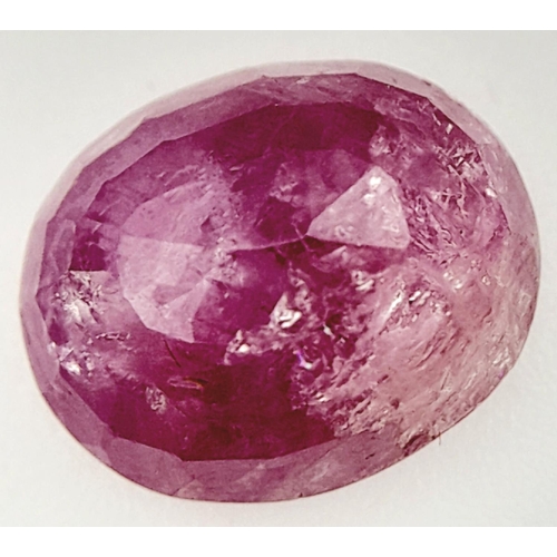 1235 - A 4.67ct Rare Burmese Pinkish Red Ruby Gemstone - AIG certified.