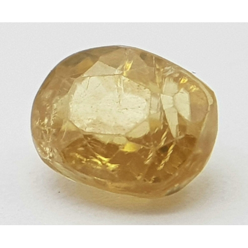 1871 - A 2.49ct Natural Zircon Gemstone - Yellow Colour Grade, Cushion Mixed Cut. Comes with the WGI Certif... 