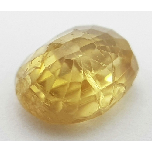 1871 - A 2.49ct Natural Zircon Gemstone - Yellow Colour Grade, Cushion Mixed Cut. Comes with the WGI Certif... 