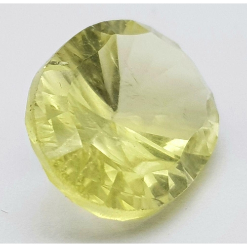 1906 - A 7.15 Ct Faceted Natural Brazilian Lemon Quartz, Concave Cut, Oval Shape. Comes with the GLI Certif... 