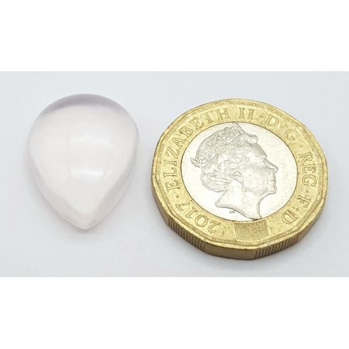 1858 - A 15 Ct Natural Brazilian Rose Quartz Gemstone, in the Pear Cabochon Shape. Comes with the GLI Certi... 