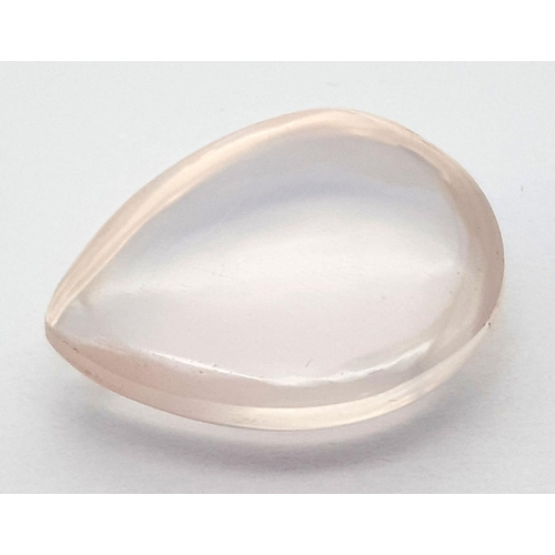 1858 - A 15 Ct Natural Brazilian Rose Quartz Gemstone, in the Pear Cabochon Shape. Comes with the GLI Certi... 