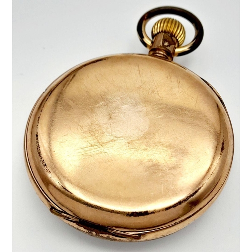 161 - Antique ROLLED GOLD ‘METEOR’ POCKET WATCH. Top winding, finished in Rose Rolled Gold with subsidiary... 