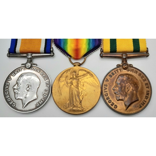 207 - A First World War group of three medals, including the Territorial Force War
Medal, consisting of: B... 