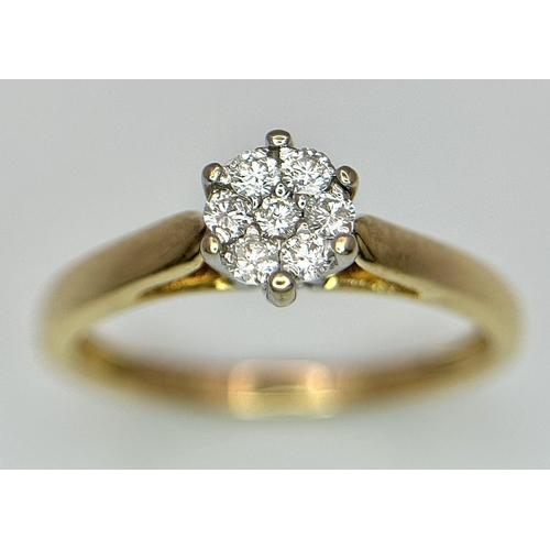 277 - AN 18K YELLOW GOLD DIAMOND RING - 0.15CT. 2.9G. SIZE N. SPEN6006.