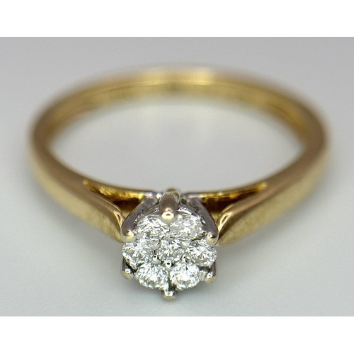 277 - AN 18K YELLOW GOLD DIAMOND RING - 0.15CT. 2.9G. SIZE N. SPEN6006.