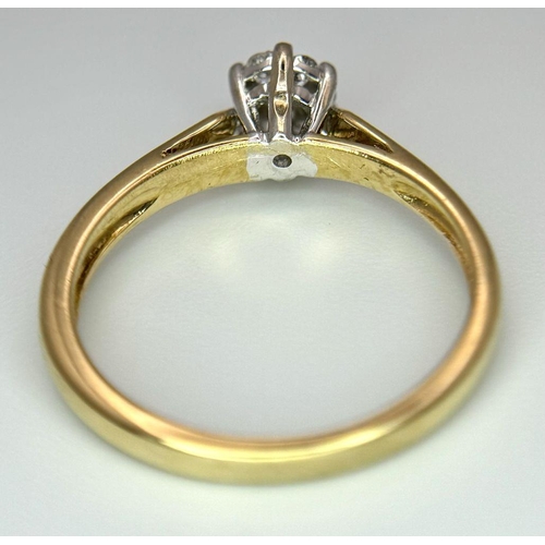 277 - AN 18K YELLOW GOLD DIAMOND RING - 0.15CT. 2.9G. SIZE N. SPEN6006.