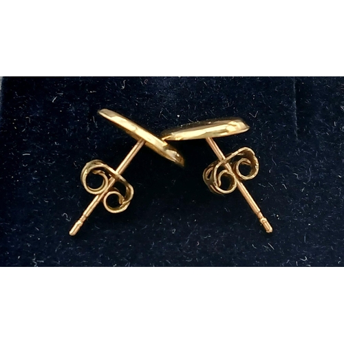 308 - Classic pair of 9 carat GOLD ‘COFFEE BEAN’ STUD EARRINGS. Complete with gold backs. Presented in Jew... 