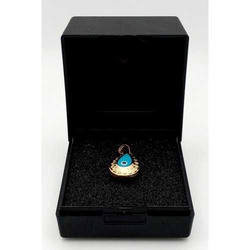 329 - Attractive 14 carat GOLD NAZAR (evil eye) PENDANT. Recommended for keeping you safe from envy. Excel... 