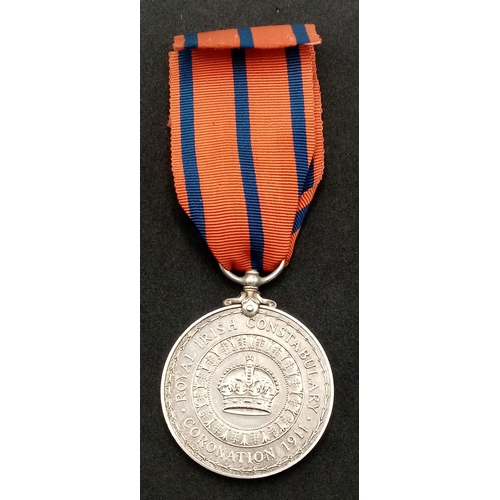 507 - A King George V Police Coronation Medal 1911 with Royal Irish Constabulary
reverse. Un-named as issu... 