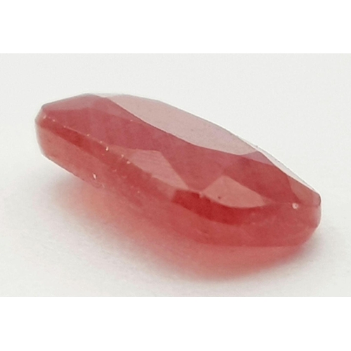 1348 - A Rare 1.27ct Tanzania Songea Ruby Gemstone - Cushion shape, Red-Orange Colour. Comes with the GFCO ... 