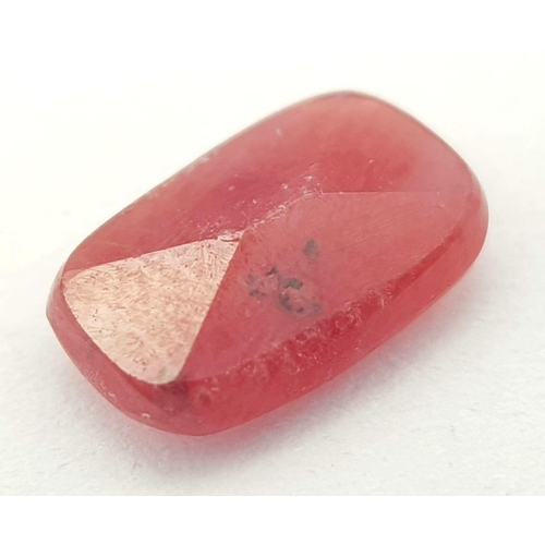 1348 - A Rare 1.27ct Tanzania Songea Ruby Gemstone - Cushion shape, Red-Orange Colour. Comes with the GFCO ... 