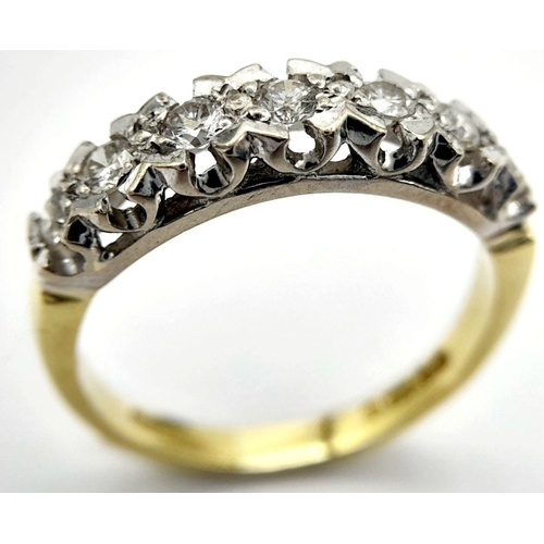 235 - AN 18K YELLOW GOLD DIAMOND RING - 0.37CTW. 3.8G. SIZE P. SPEN6001.