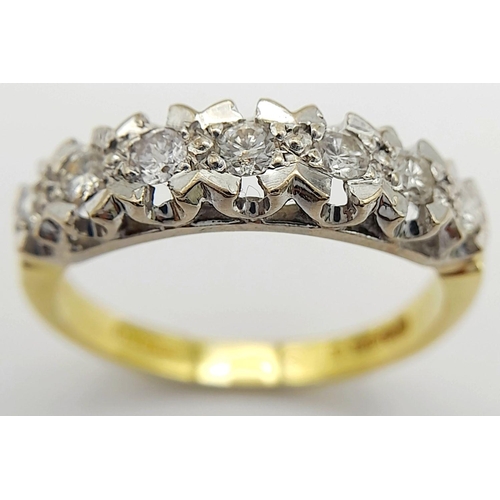 235 - AN 18K YELLOW GOLD DIAMOND RING - 0.37CTW. 3.8G. SIZE P. SPEN6001.