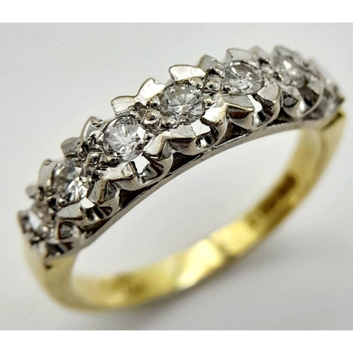 235 - AN 18K YELLOW GOLD DIAMOND RING - 0.37CTW. 3.8G. SIZE P. SPEN6001.