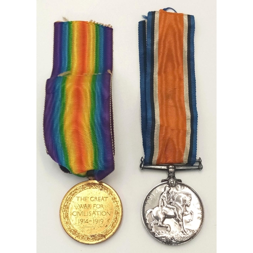 609 - Pair of WWI MEDALS awarded to WARRANT OFFICER H.SEWELL 227996 ROYAL ENGINEERS. Having clear name to ... 