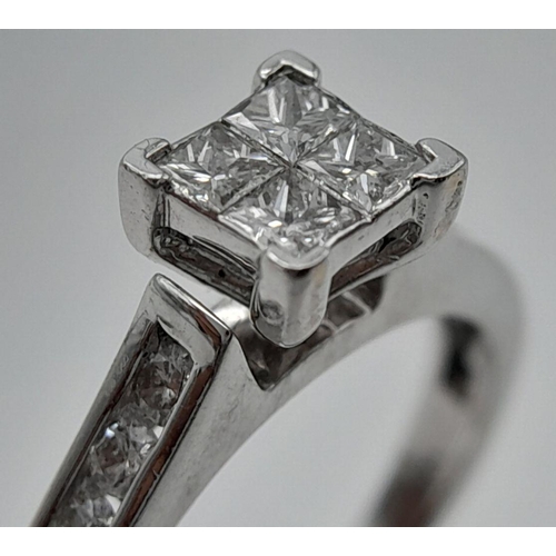 718 - A 14K WHITE GOLD DIAMOND RING - 0.40CTW. 2.7G. SIZE J.
JR2.