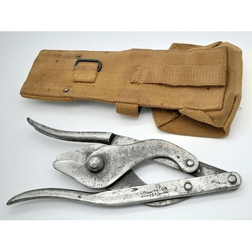 881 - 1940 Dated British Wire Cutters in webbing pouch.