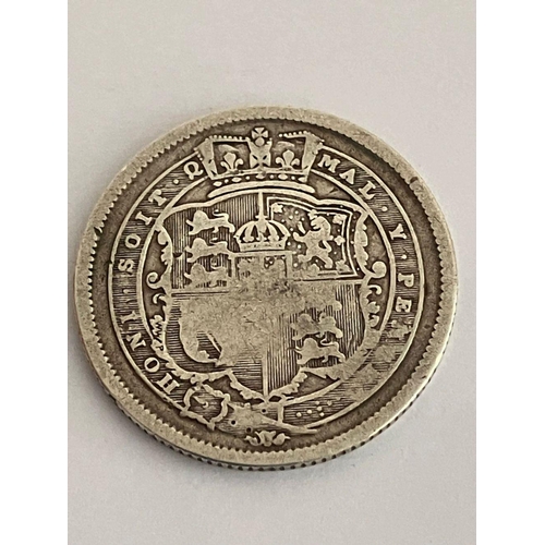 490 - 1817 GEORGE III SILVER SHILLING. fair/fine condition. Bullhead with bust Mintage.