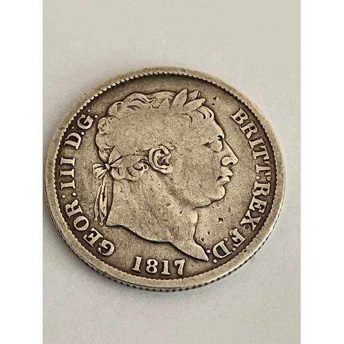 490 - 1817 GEORGE III SILVER SHILLING. fair/fine condition. Bullhead with bust Mintage.