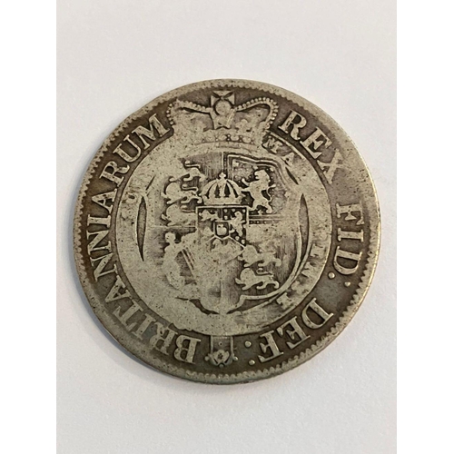 511 - 1817 GEORGE III SILVER HALF CROWN. Fair/fine condition. Extremely clear wording and date.