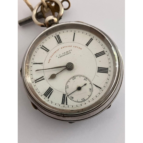 140 - Antique SILVER POCKET WATCH. Clear Hallmark for the SILVER CASE ,Thomas Peter Hewitt Chester 1901. M... 