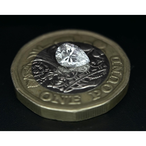 1862 - A 0.602ct Pear Shape Diamond. SI1 clarity, D colour. Comes with IDL certificate.