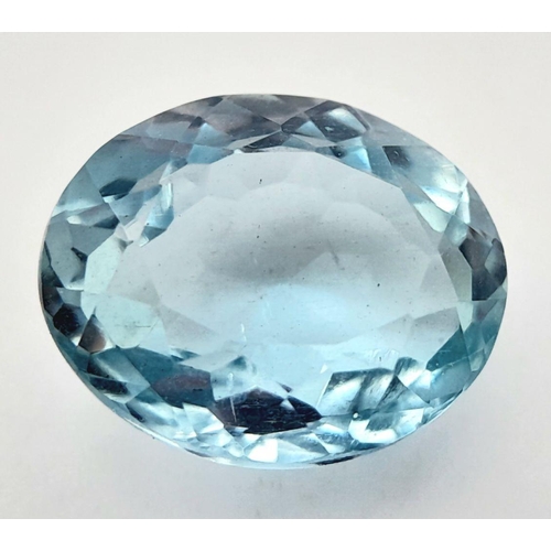 1918 - A 4.32ct NATURAL AQUAMARINE IN OVAL SHAPE , COMES WITH INDEPENDANT LABORATORY REPORT.