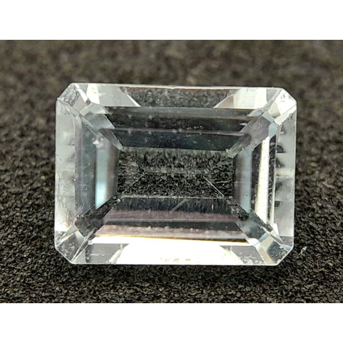 1911 - A 1.71ct NATURAL AQUAMARINE IN EMERALD SHAPE , COMES WITH INDEPENDANT LABORATORY REPORT .