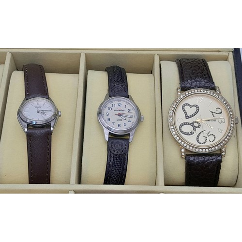 620 - A Ten Watch Display Box Comprising Ten  Ladies and Mens Watches Comprising; 1) Men’s Seiko Quartz Da... 