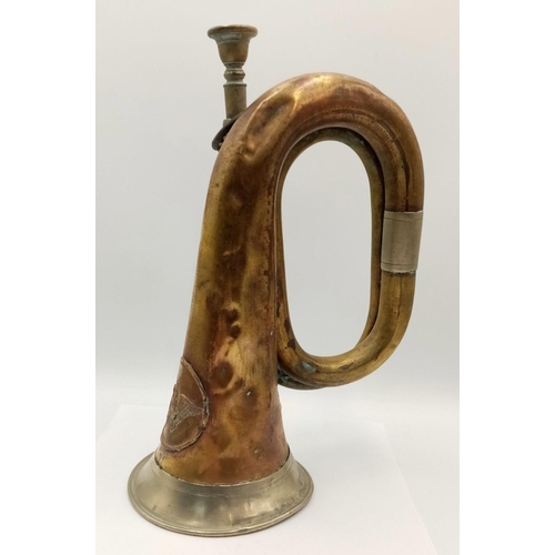 863 - A 1914 Dated Imperial German Infantry Bugle. With mouthpiece Certainly a “Been There” item.