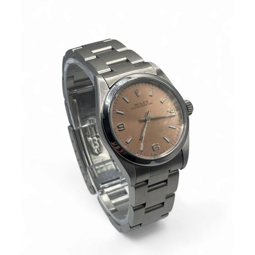 102 - WITHDRAWN Stainless Steel Rolex Oyster Perpetual watch, 34mm case with Salmon Dial and Oyster Strap ... 