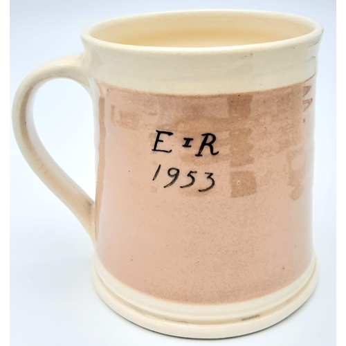 2071 - A 1953 CORONATION MUG  .   10cms TALL