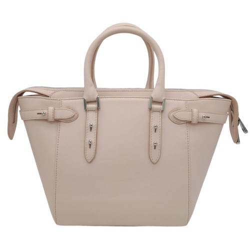 410 - An Aspinal of London Pink Marylebone Tote Bag. Leather exterior with silver-toned hardware, two roll... 