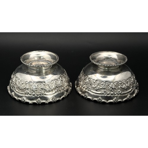 147 - An exquisite pair of Antique SILVER BON BON DISHES. Beautifully crafted in Far Eastern style. Please... 