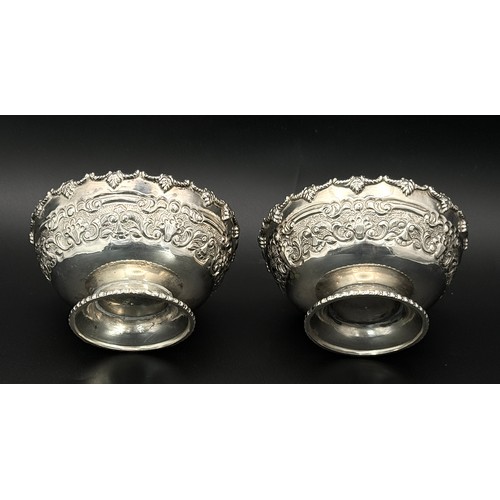 147 - An exquisite pair of Antique SILVER BON BON DISHES. Beautifully crafted in Far Eastern style. Please... 