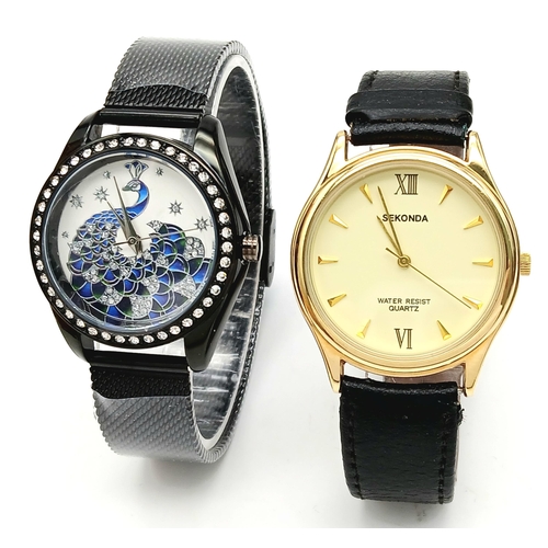 2013 - A Parcel of Two Quartz Watches Comprising: 1) An Unworn Ladies Clear Stone Set Dress Watch by Strada... 