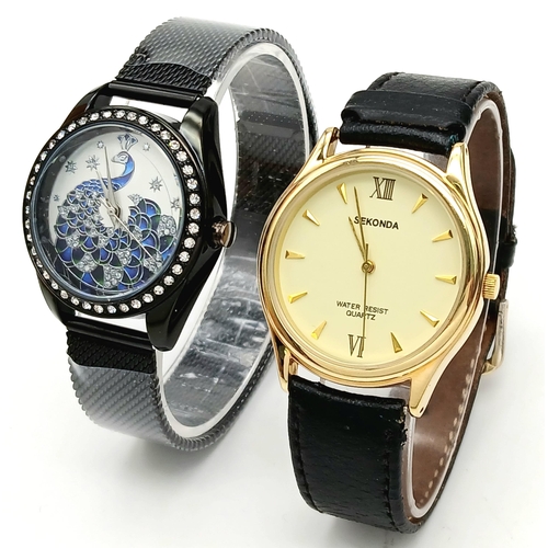 2013 - A Parcel of Two Quartz Watches Comprising: 1) An Unworn Ladies Clear Stone Set Dress Watch by Strada... 